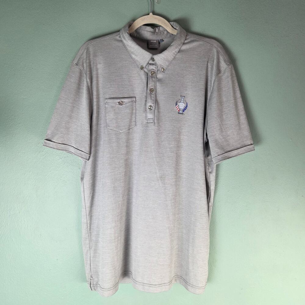 Ping Polo Mens XL Karsten Golf Short Sleeve Gray Solheim Cup Sensorcool